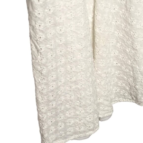 Trixxi Dress Womens XL Eyelet Sleeveless Lined Summer Boho Floral Zip Back - Picture 8 of 15